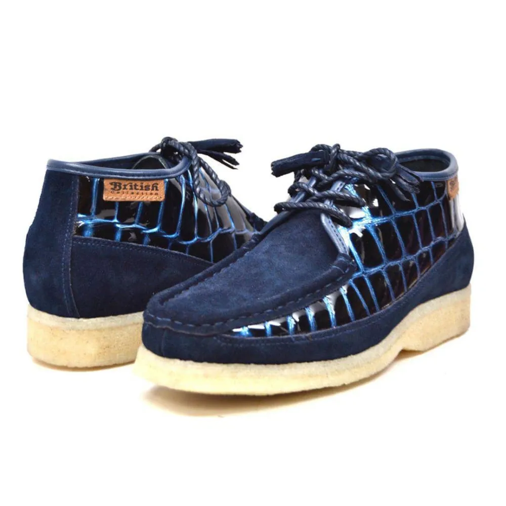 British Walkers Knicks Croc Men's Crocodile Leather and Suede Limited Edition Style