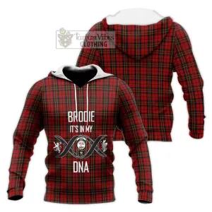 Brodie Tartan Knitted Hoodie with Family Crest DNA In Me Style