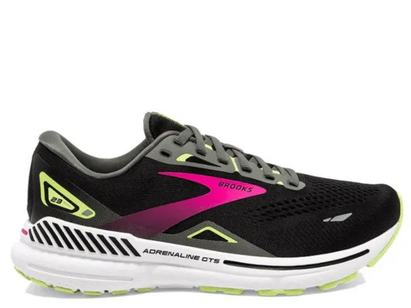 Brooks Adrenaline GTS 23 Ladies Running Shoe (Black/Metal/Sharp Green)