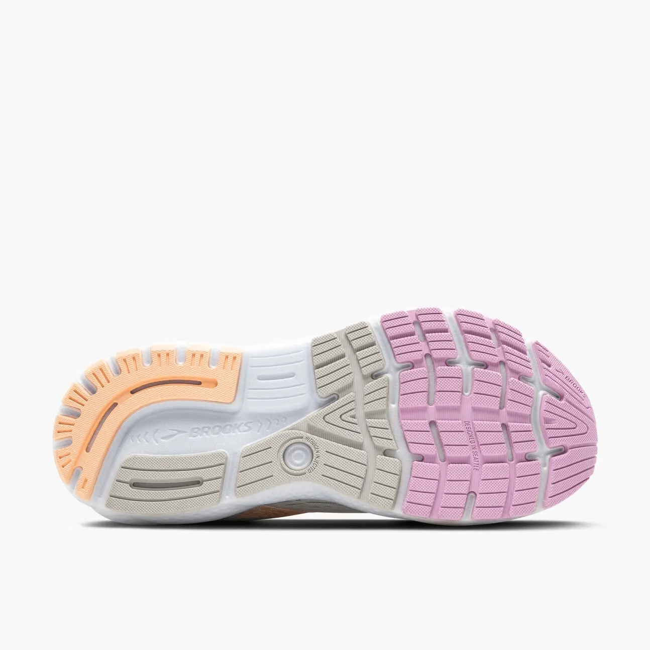 BROOKS WOMENS GHOST 16 - WHITE GREY ORCHID