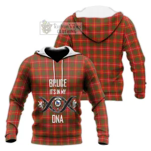 Bruce Modern Tartan Knitted Hoodie with Family Crest DNA In Me Style