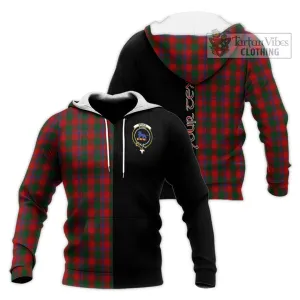 Bruce Old Tartan Knitted Hoodie with Family Crest and Half Of Me Style