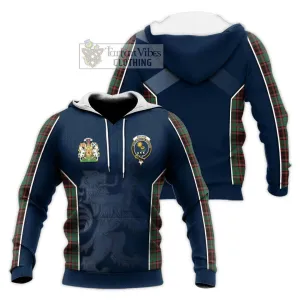 Buchan Ancient Tartan Knitted Hoodie with Family Crest and Lion Rampant Vibes Sport Style