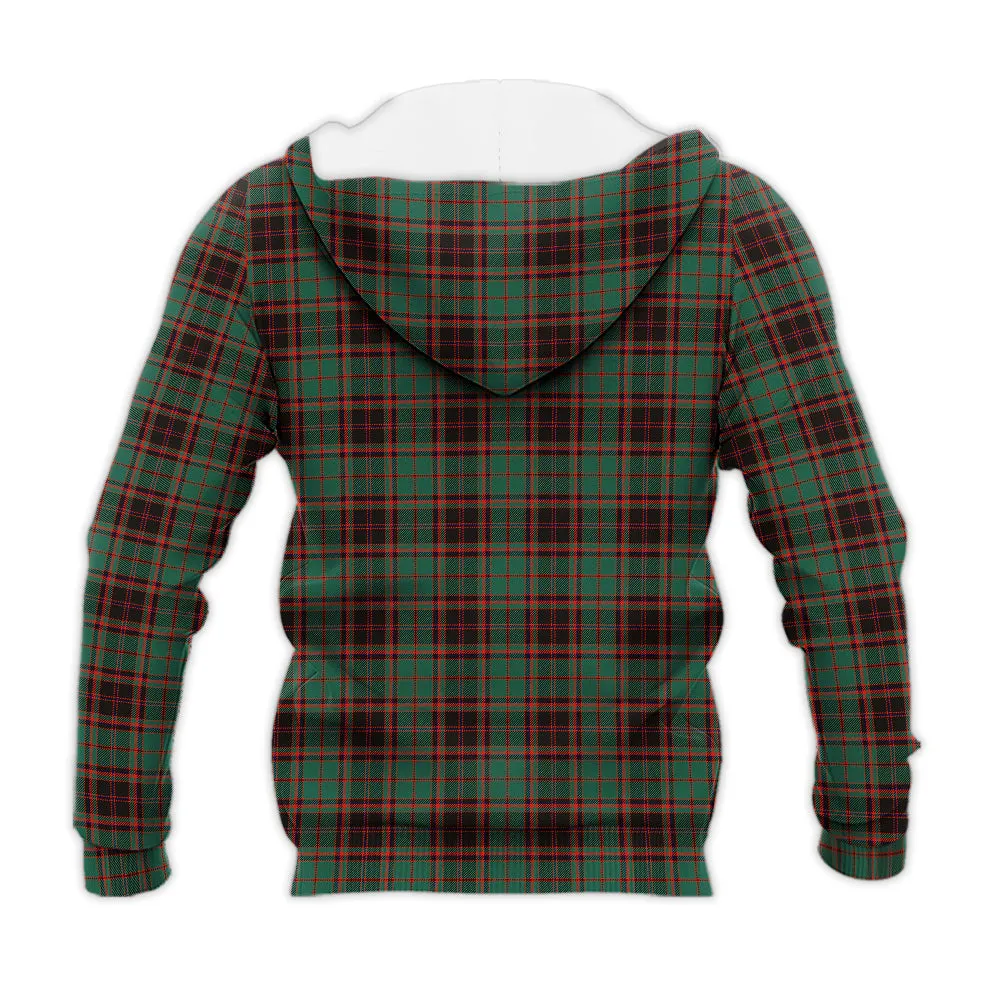 Buchan Ancient Tartan Knitted Hoodie with Family Crest