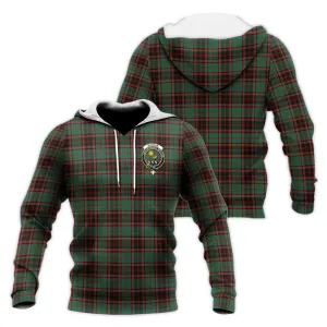 Buchan Ancient Tartan Knitted Hoodie with Family Crest