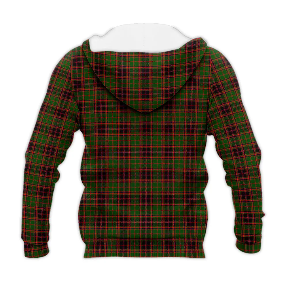 Buchan Tartan Knitted Hoodie with Family Crest