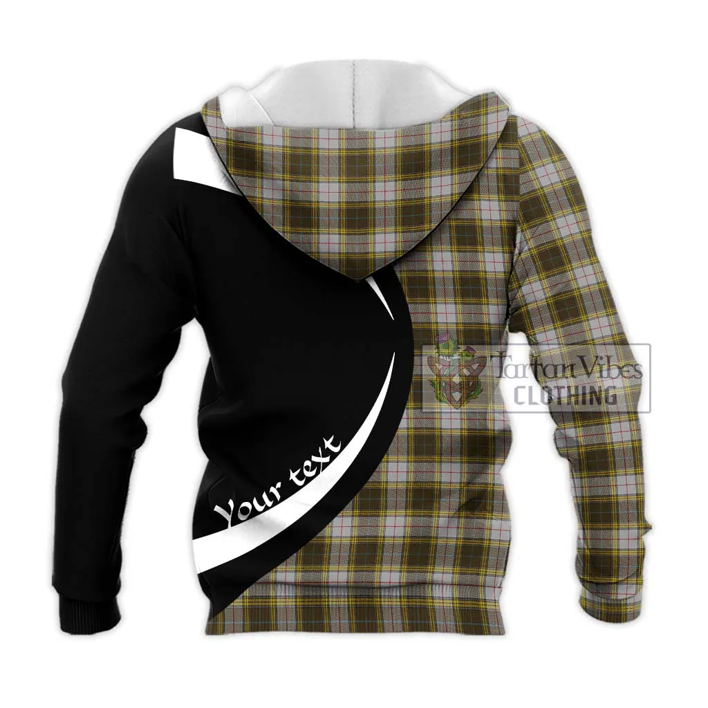 Buchanan Dress Tartan Knitted Hoodie with Family Crest Circle Style