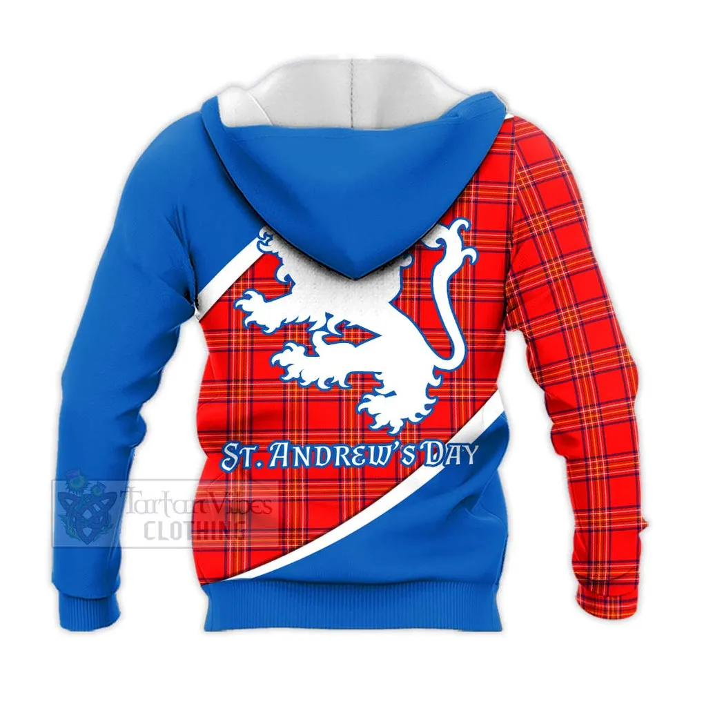 Burnett Family Crest Tartan Knitted Hoodie Celebrate Saint Andrew's Day in Style