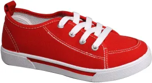 children's size 11-3 red canvas lace up sneaker Case of 18