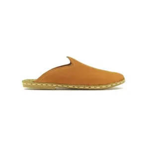 Closed Toe Leather Women's Slippers Orange