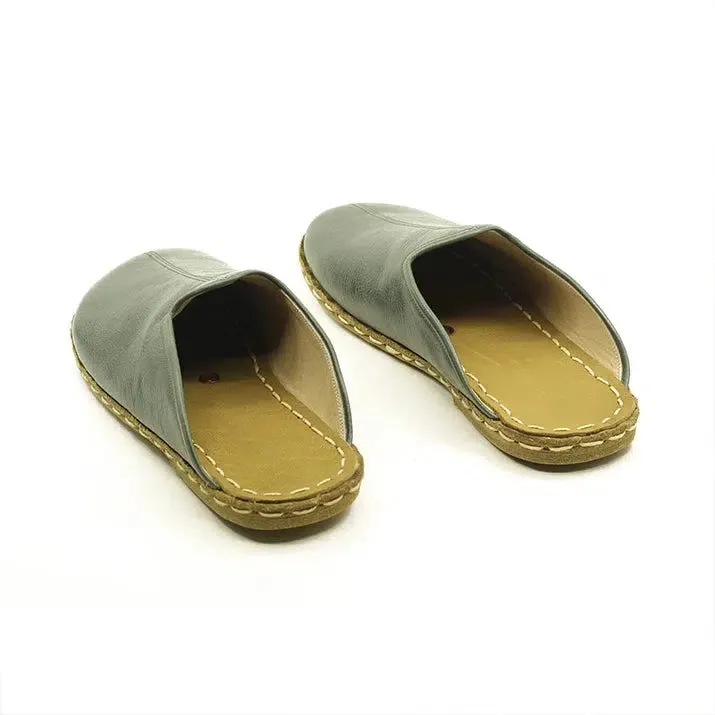 Closed Toe Leather Women's Slippers Toledo Green