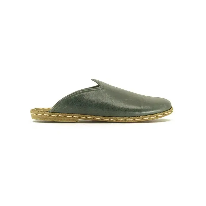 Closed Toe Leather Women's Slippers Toledo Green