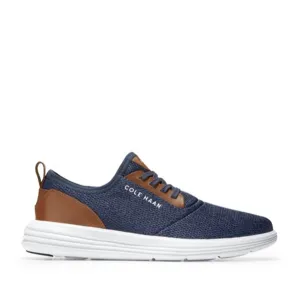 Cole Haan Men's Grandsport Journey Knit Sneaker in Navy Knit/Woodbury/Optic White