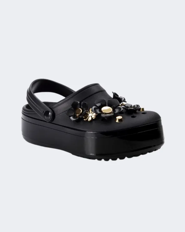 Crocs Platform Metallic Bloom Clog Unisex Lifestyle Slippers Black