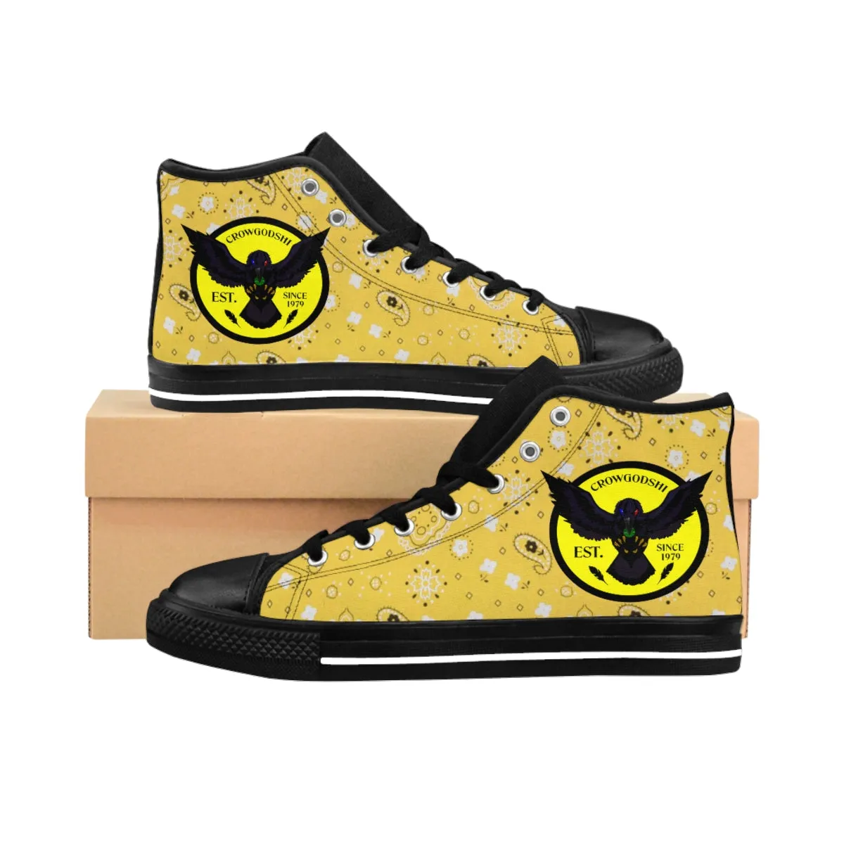 Crowgodshi Men's Yellow Colors High-Tops