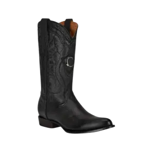 Cuadra Men's Black Deer Laser & Embroidery Round Toe Boot