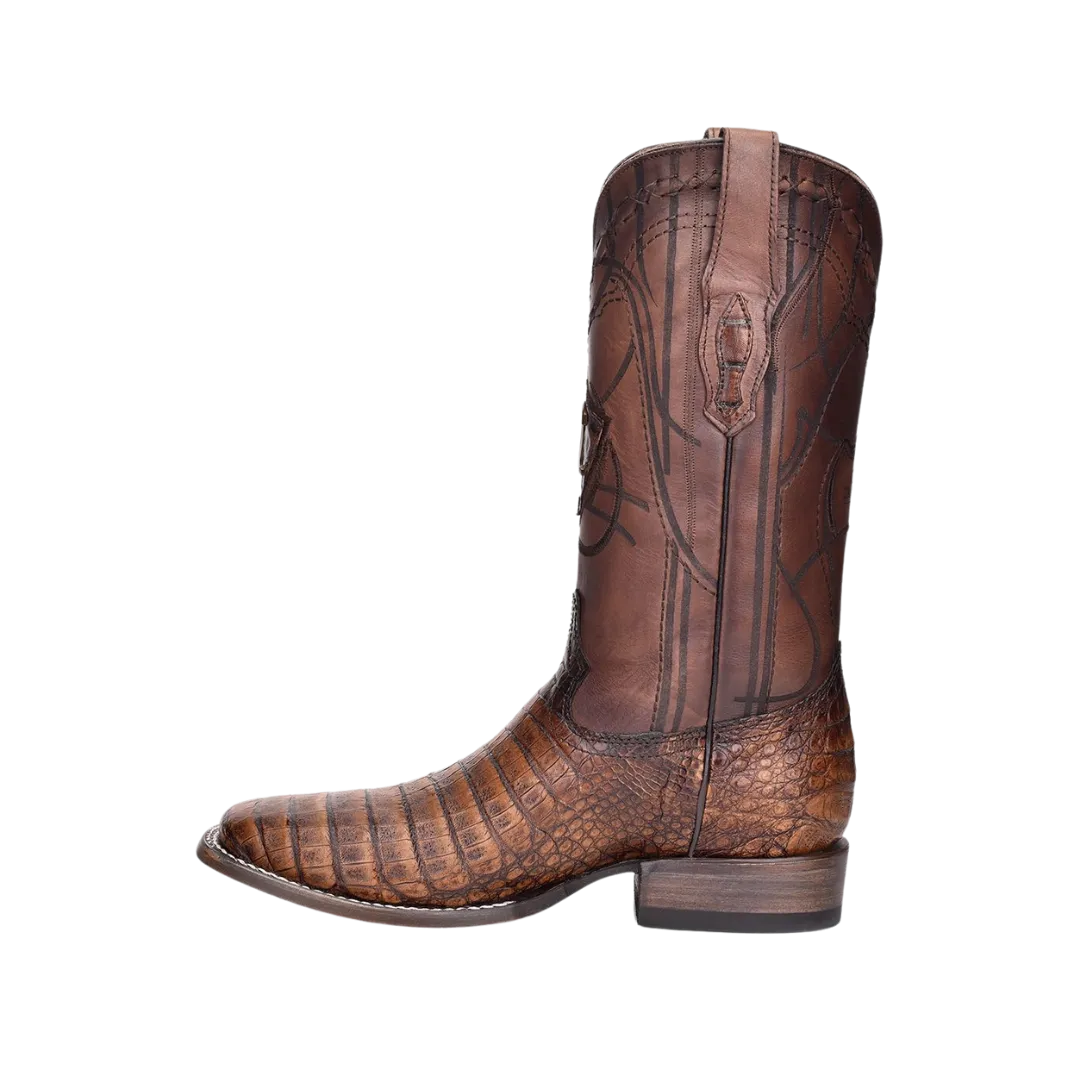 Cuadra Women's Maple Caiman Square Toe Laser Boot