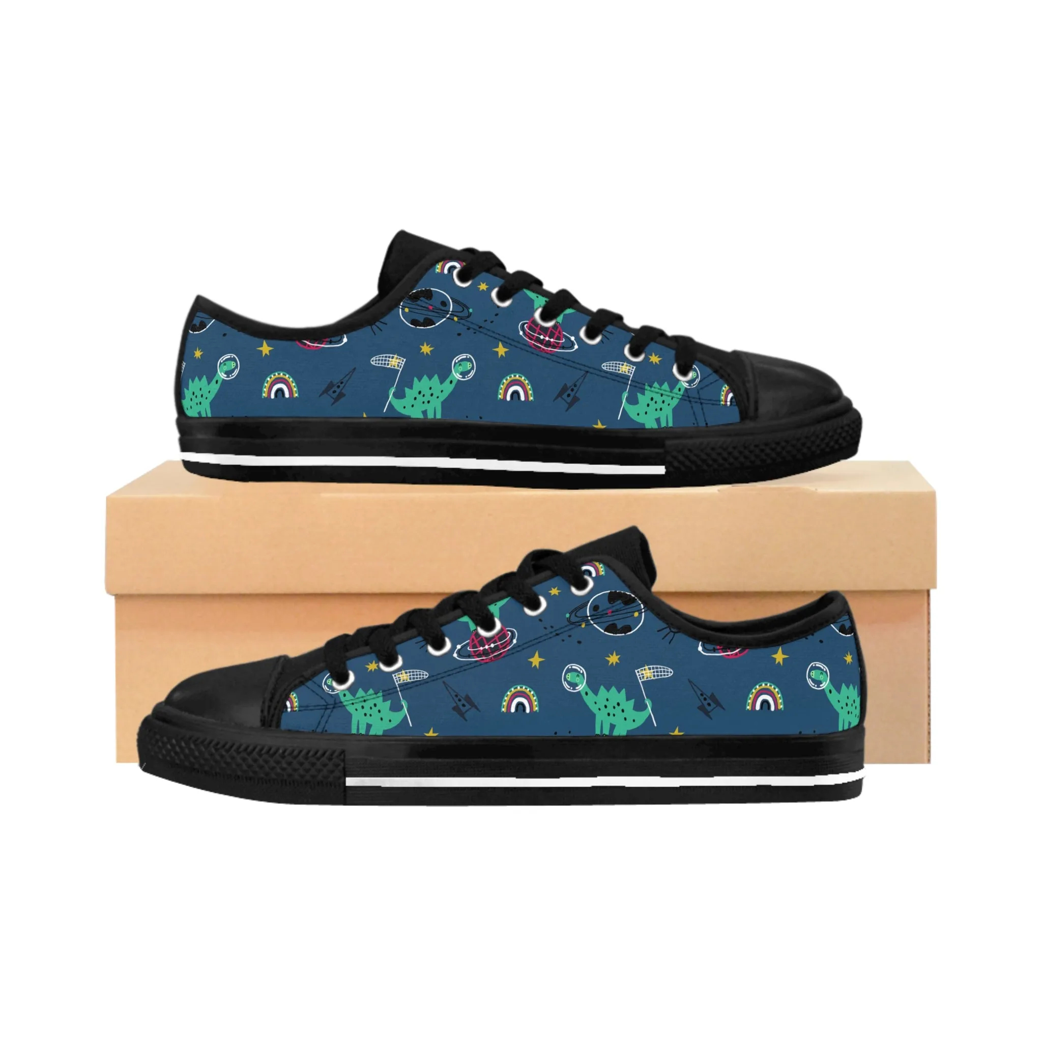 Cute Space Dinosaur Men's Sneakers