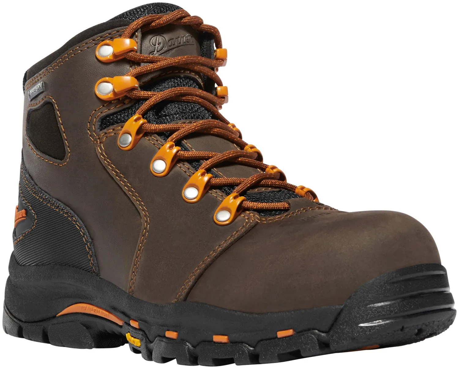 Danner Womens Vicious Brown/Orange Leather Work Boots