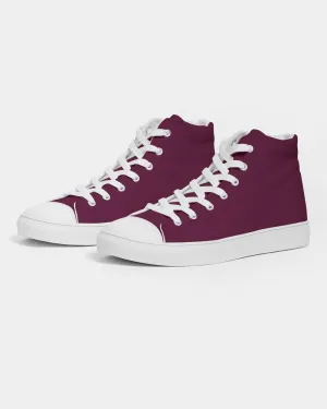 Dark Magenta Men's High-top Canvas Sneakers | Men's | Dark Pure Magenta | C0M100Y0K80