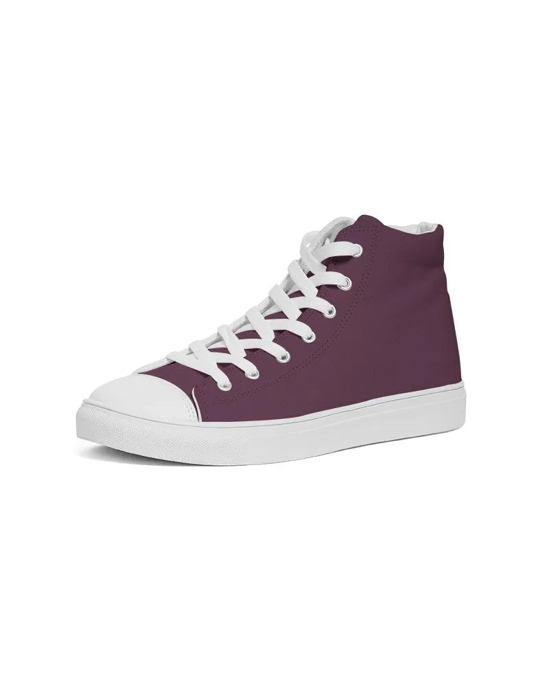 Dark Magenta Women's High-top Canvas Sneakers | Women's | Dark Pastel Magenta | C0M60Y0K80