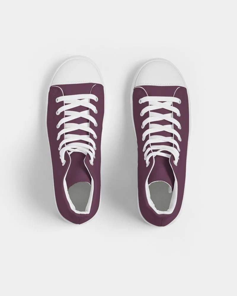 Dark Magenta Women's High-top Canvas Sneakers | Women's | Dark Pastel Magenta | C0M60Y0K80