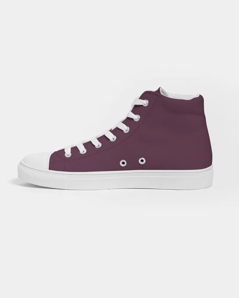 Dark Magenta Women's High-top Canvas Sneakers | Women's | Dark Pastel Magenta | C0M60Y0K80