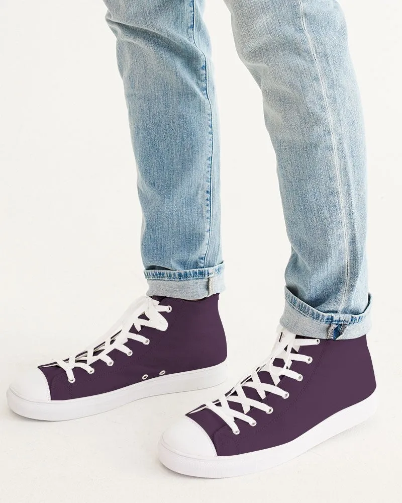 Dark Purple Men's High-top Canvas Sneakers | Men's | Dark Pastel Purple | C30M60Y0K80