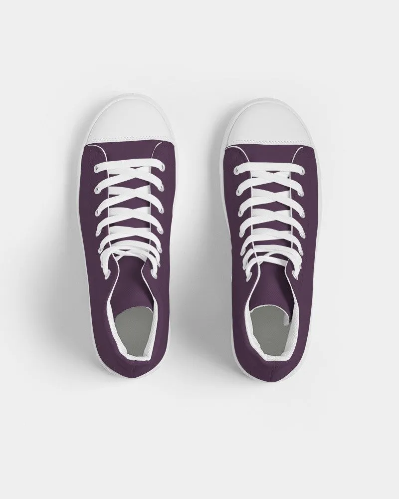 Dark Purple Men's High-top Canvas Sneakers | Men's | Dark Pastel Purple | C30M60Y0K80