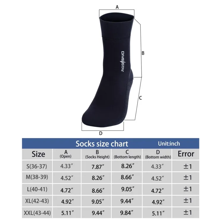 DIVESTAR Diving Neoprene Socks For Men Women Scuba Booties, Spec: 3mm Black(L 41-42)