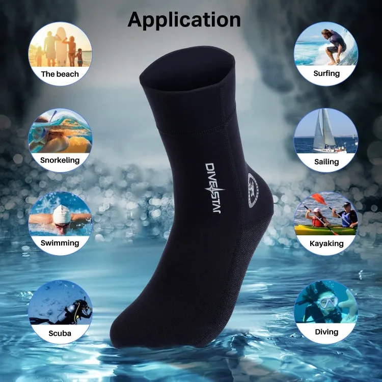 DIVESTAR Diving Neoprene Socks For Men Women Scuba Booties, Spec: 3mm Black(L 41-42)