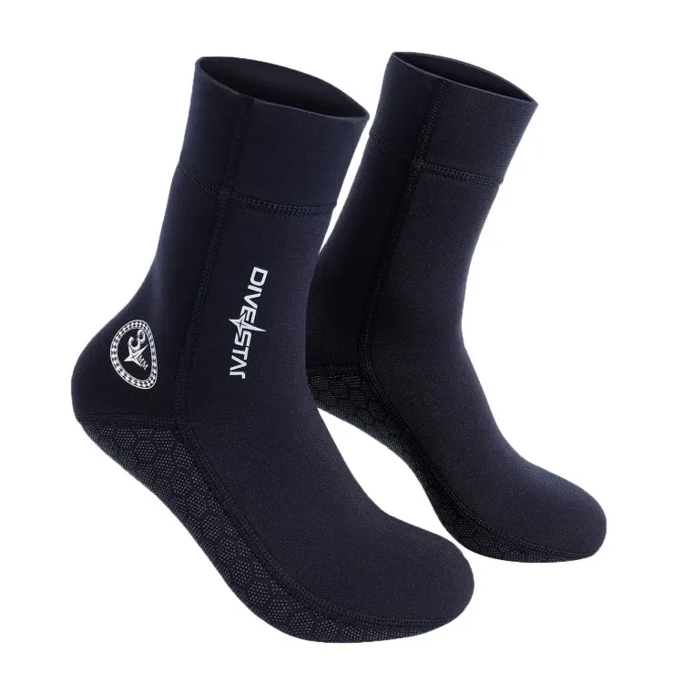 DIVESTAR Diving Neoprene Socks For Men Women Scuba Booties, Spec: 3mm Black(L 41-42)