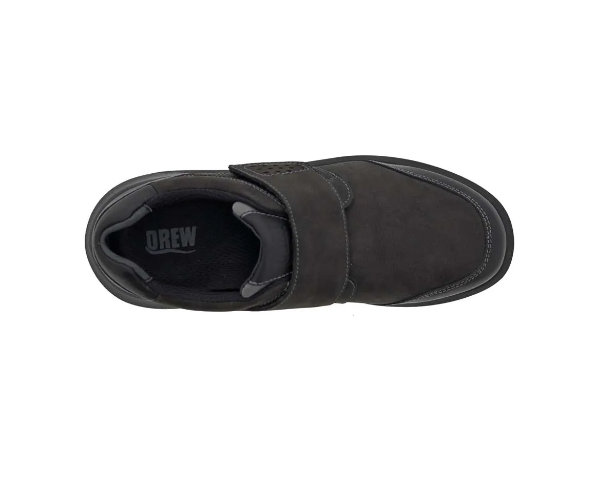 Drew Marshall Men Casual Shoes In Black Nubuck/leather