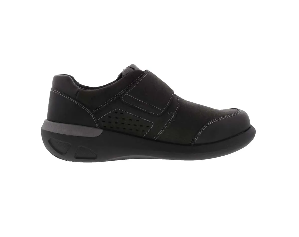 Drew Marshall Men Casual Shoes In Black Nubuck/leather