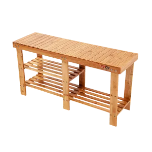 Eco Bamboo Shoe Rack Bench - Durable Storage - 8 Pairs