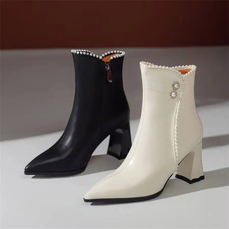 Elegant Zipper Pointed Toe Lace-Up High Heel Boots