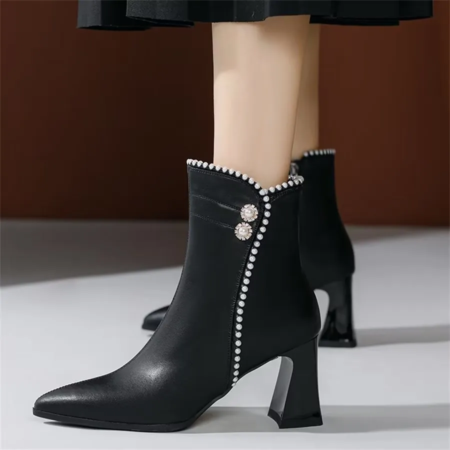 Elegant Zipper Pointed Toe Lace-Up High Heel Boots