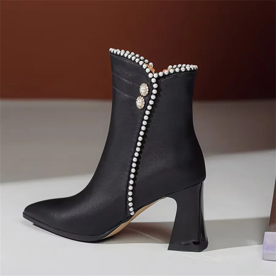 Elegant Zipper Pointed Toe Lace-Up High Heel Boots