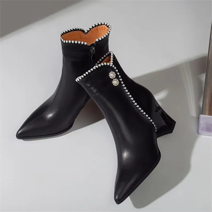 Elegant Zipper Pointed Toe Lace-Up High Heel Boots