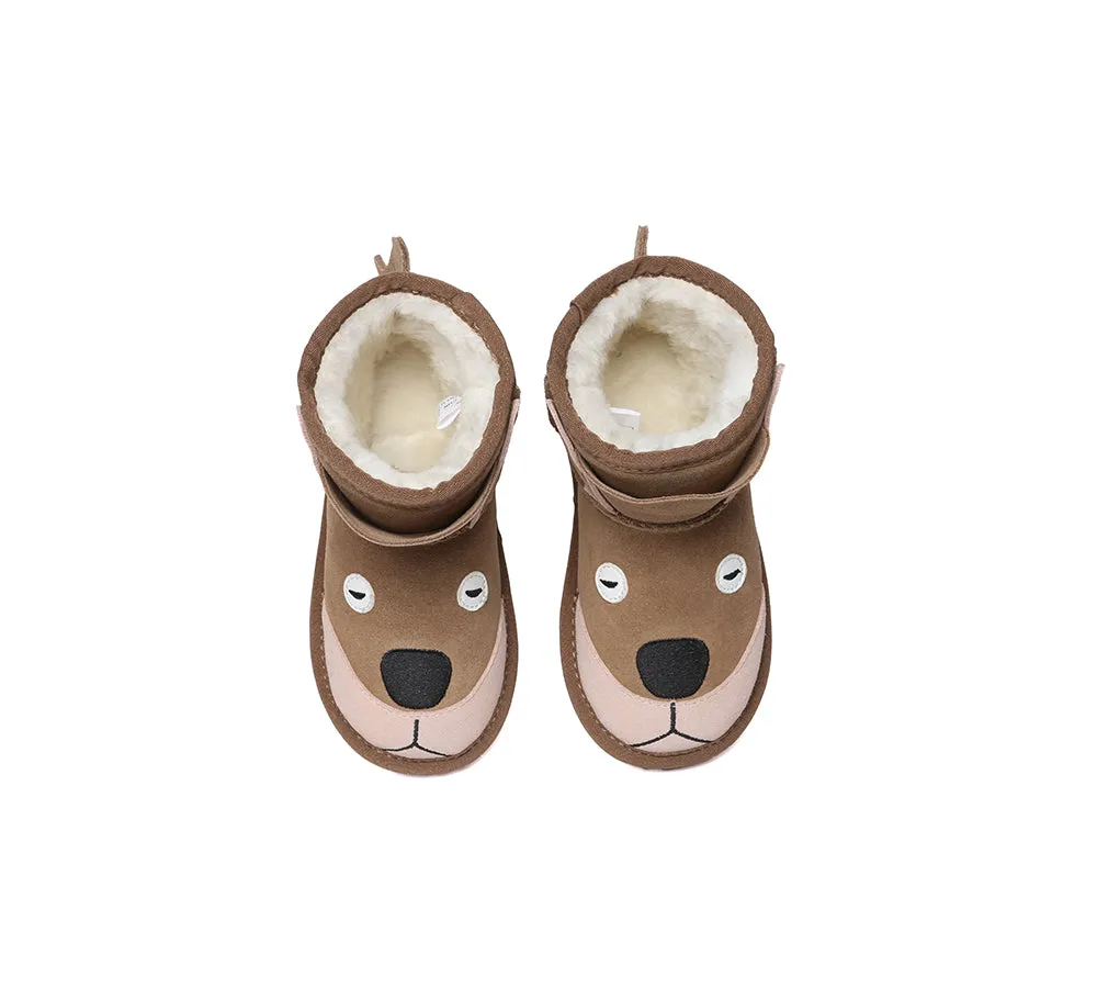 EVERAU® UGG Boots Kids Sheepskin Wool Kangaroo Kids Plus