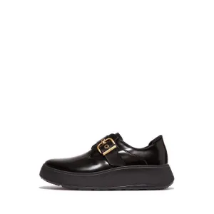 F-Mode Box-Leather Flatform Monk Strap Shoes