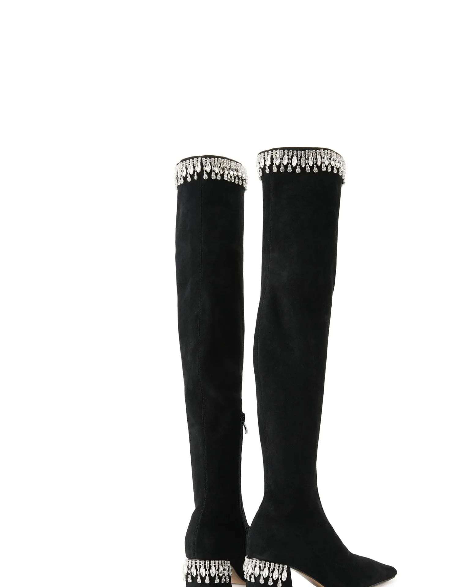 FEIFEI original niche design over-the-knee elastic package leg high boots rhinestone- Elenoe