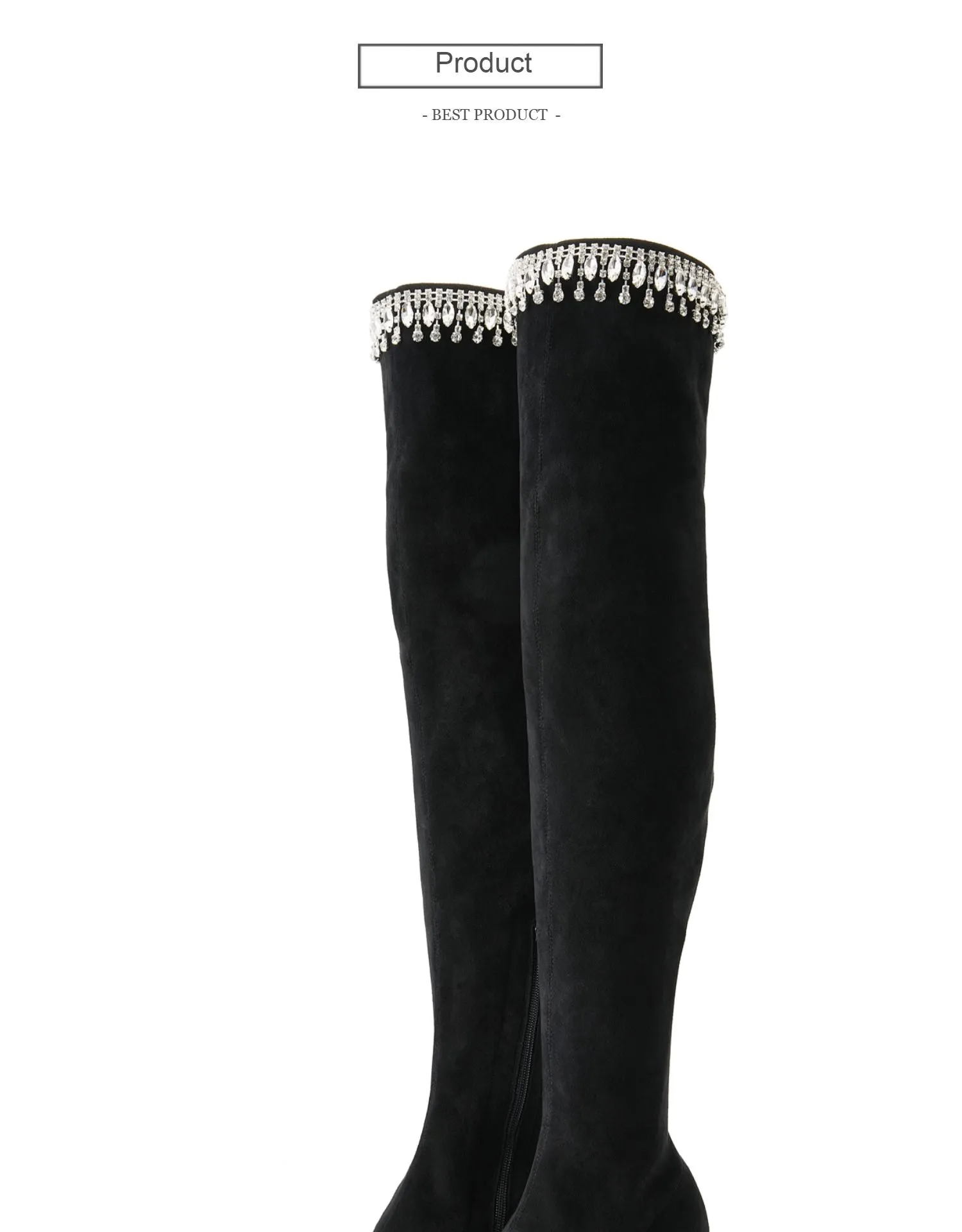 FEIFEI original niche design over-the-knee elastic package leg high boots rhinestone- Elenoe