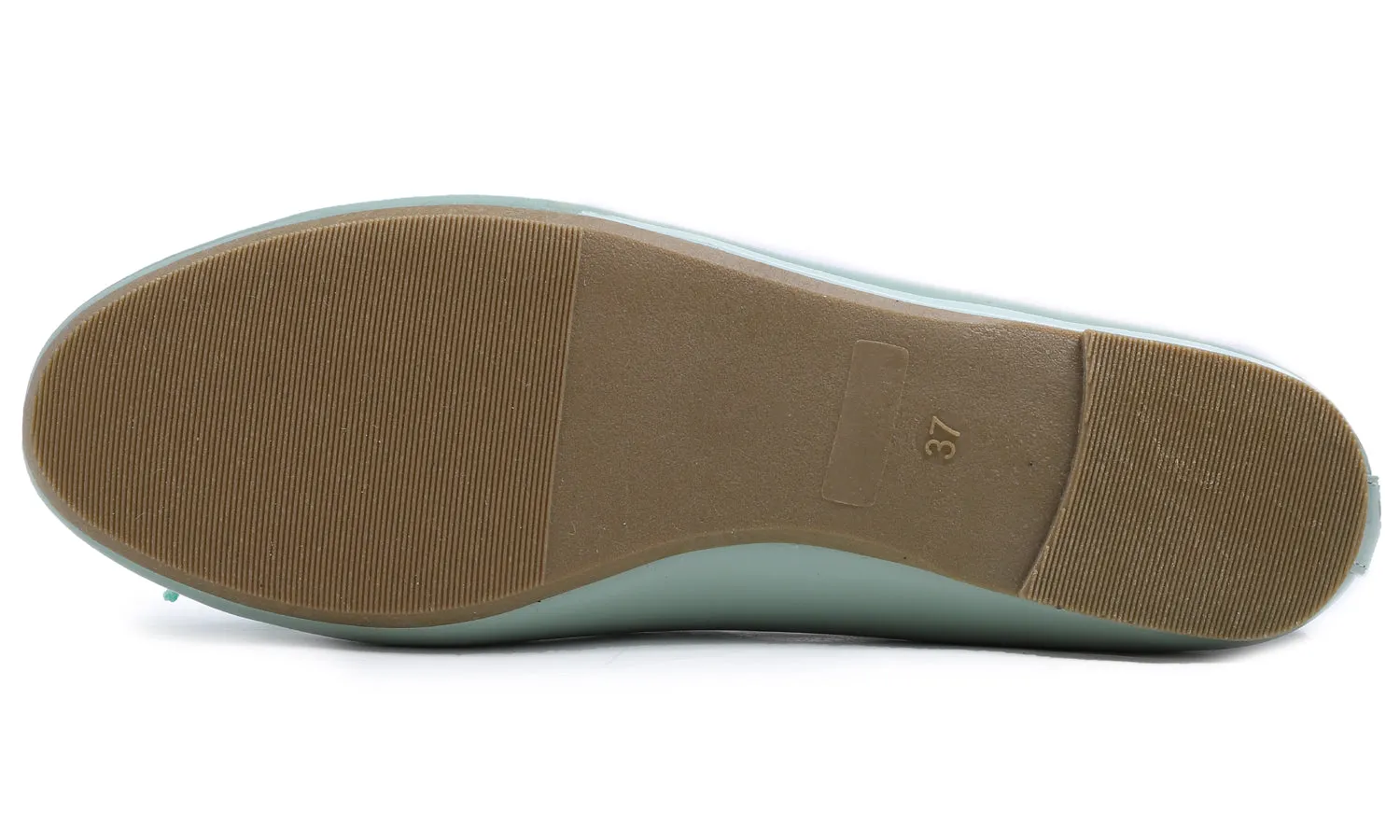 Feversole Women's Macaroon Morandi Green Memory Foam Cushion Insock Patent Ballet Flat