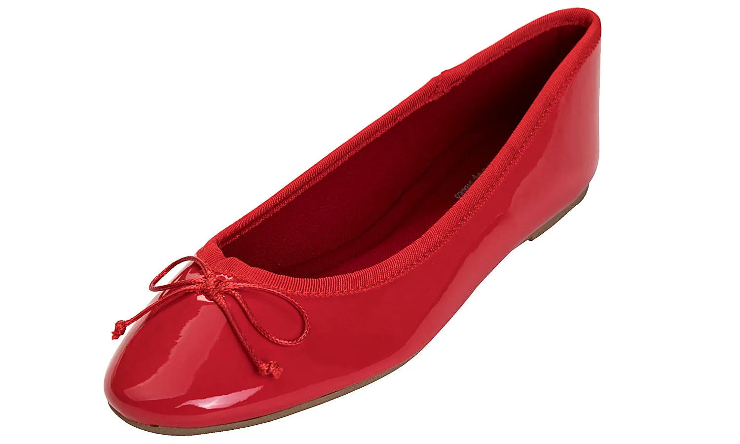 Feversole Women's Macaroon Red Memory Foam Cushion Insock Patent Ballet Flat