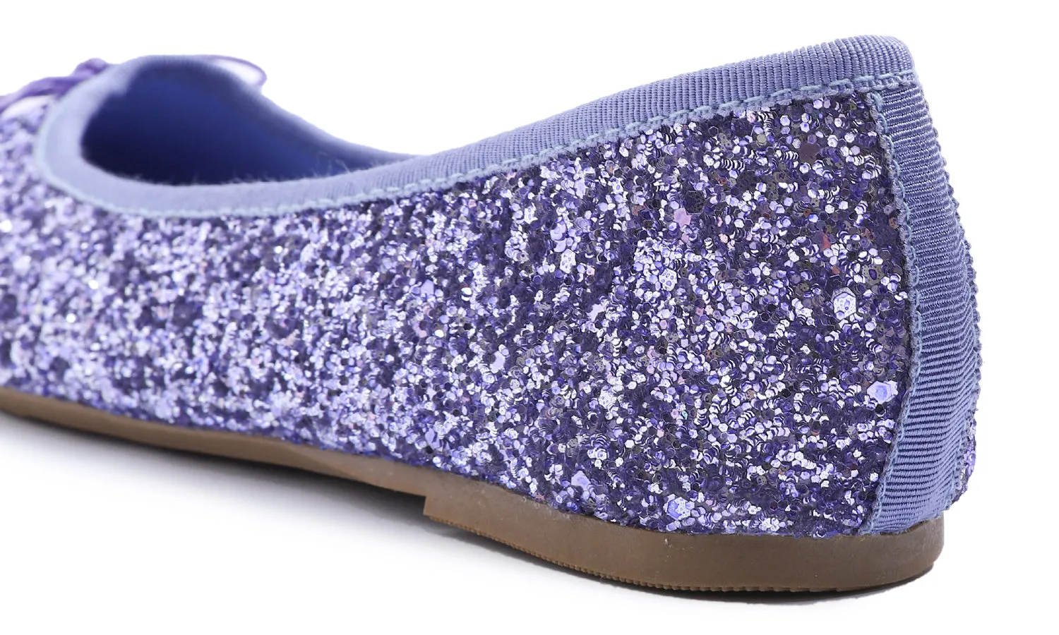 Feversole Women's Sparkle Memory Foam Cushioned Colorful Shiny Ballet Flats Glitter Lavender Purple