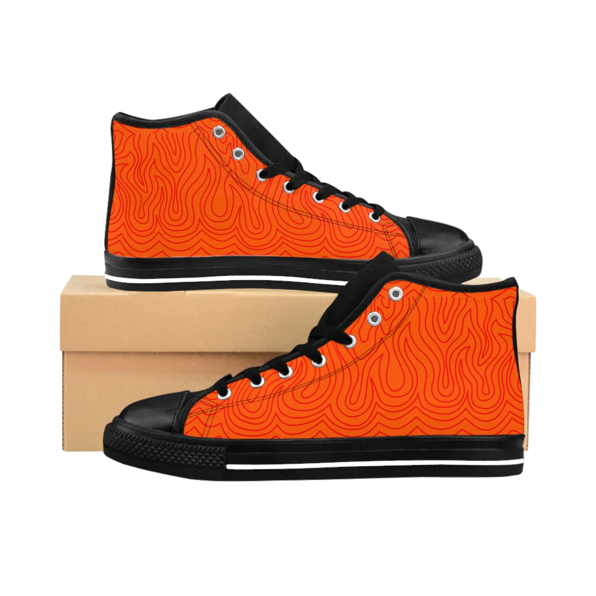 Fire Pattern Men's Classic Sneakers