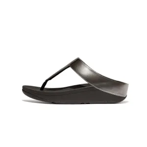 Fitflop Women Fino Glitterdust Metallic Toe-Post Sandals |IK5-054| Pewter