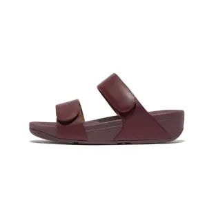 Fitflop Women Lulu Adjustable Leather Slides |FV6-B37| Mauve Wine