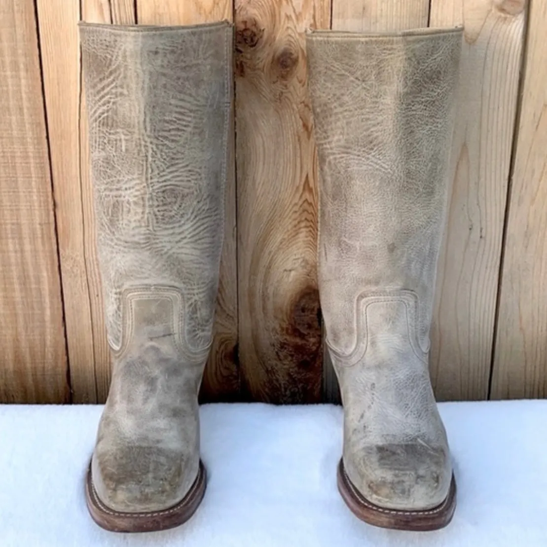 FRYE Campus 14L Vintage Gray Green Blue  Western Motorcycle Boots